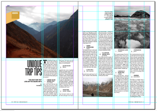 Grid used in magazine page layout.