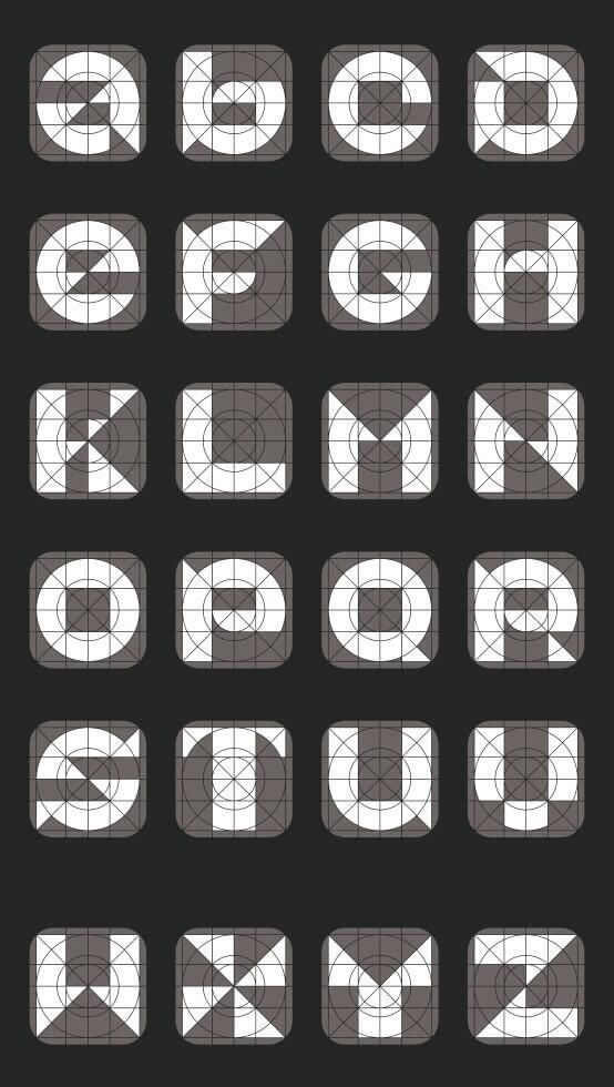 grid alphabet