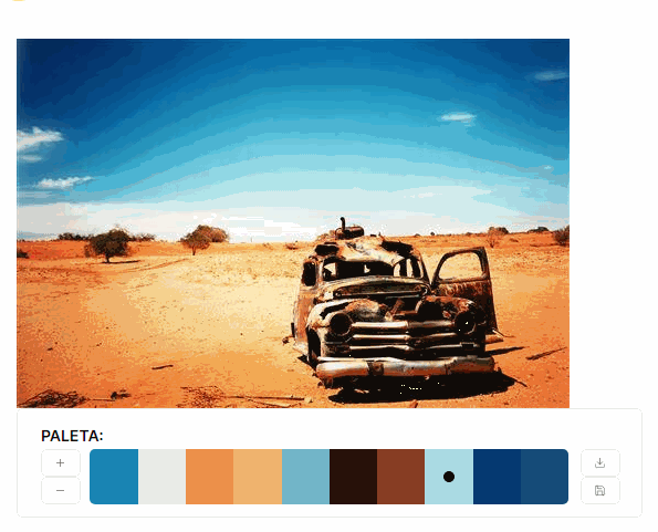 Tool to extract color palettes from photos on the Imagecolorpicker.com website.