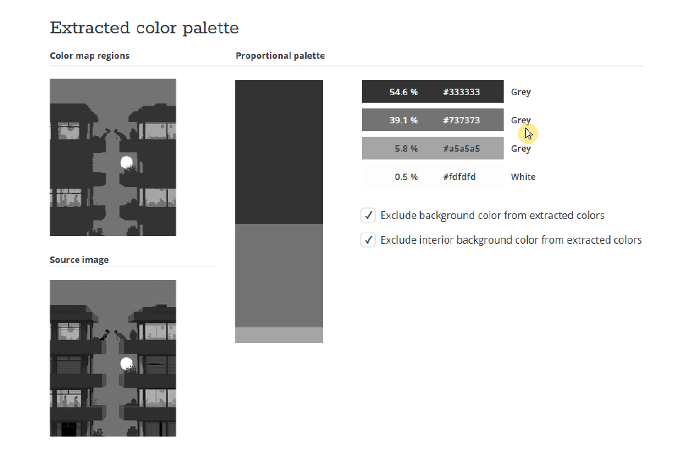 Gray scales of the illustration.