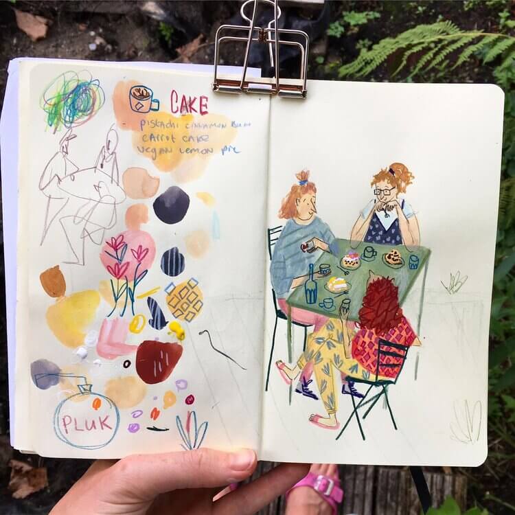 Sketchbook da artista Sarah Van Donge