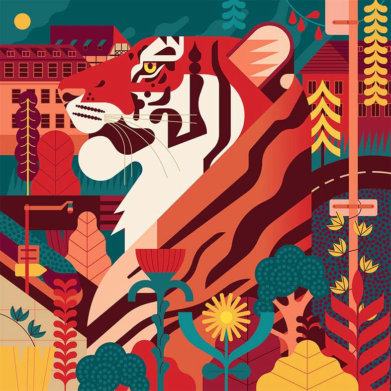 Owen Davey Folio Illustration Kiblind Tigre Bock Beer