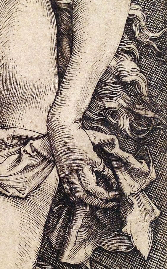 Desenho de hachuras: detalhe de desenho do artista Albrecht Dürer
